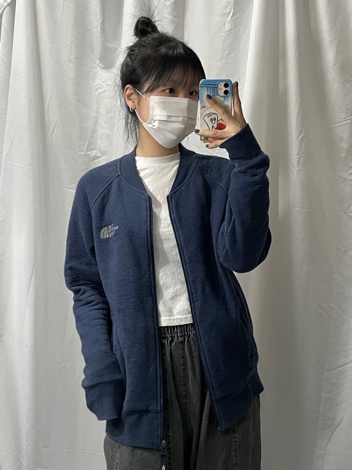 노스페이스 네이비 후리스 뽀글이 집업 95 상품이미지1