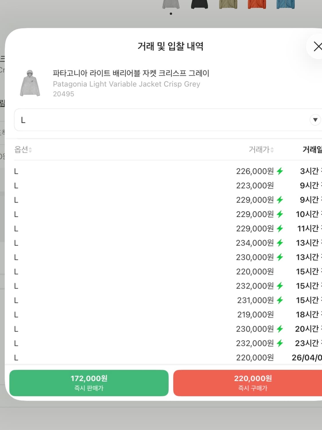 파타고니아 라이트 배리어블 그레이 상품이미지3