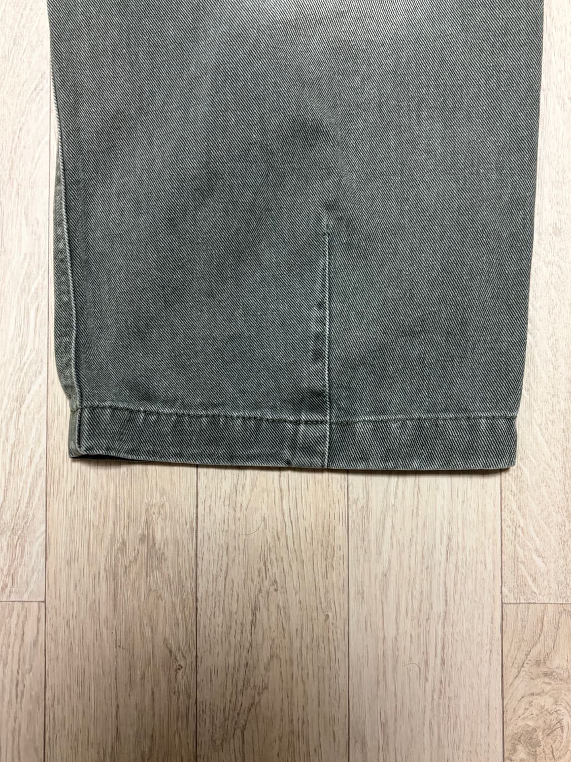 [L] 이티씨이 워시드 배기진 카키 상품이미지4