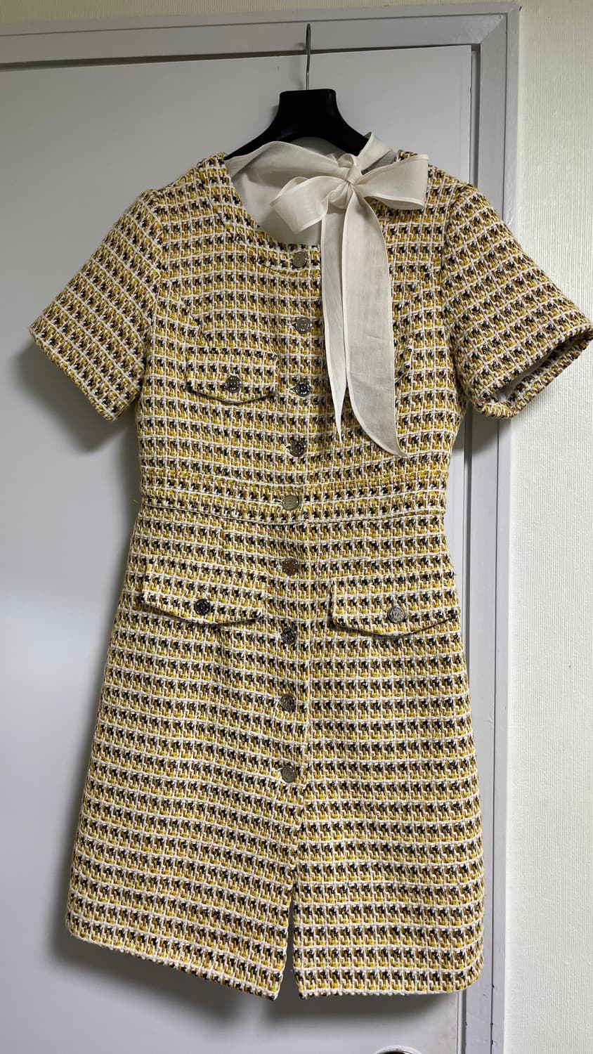 마쥬 maje 옐로우 트위드 원피스 상품이미지1