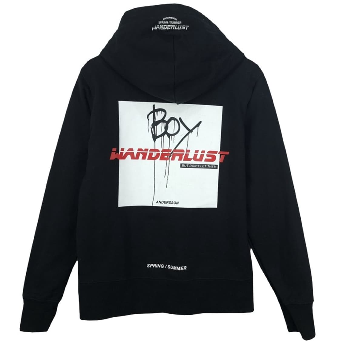 [앤더슨벨] 그래픽 프린팅 후드티 블랙 M18747 상품이미지3