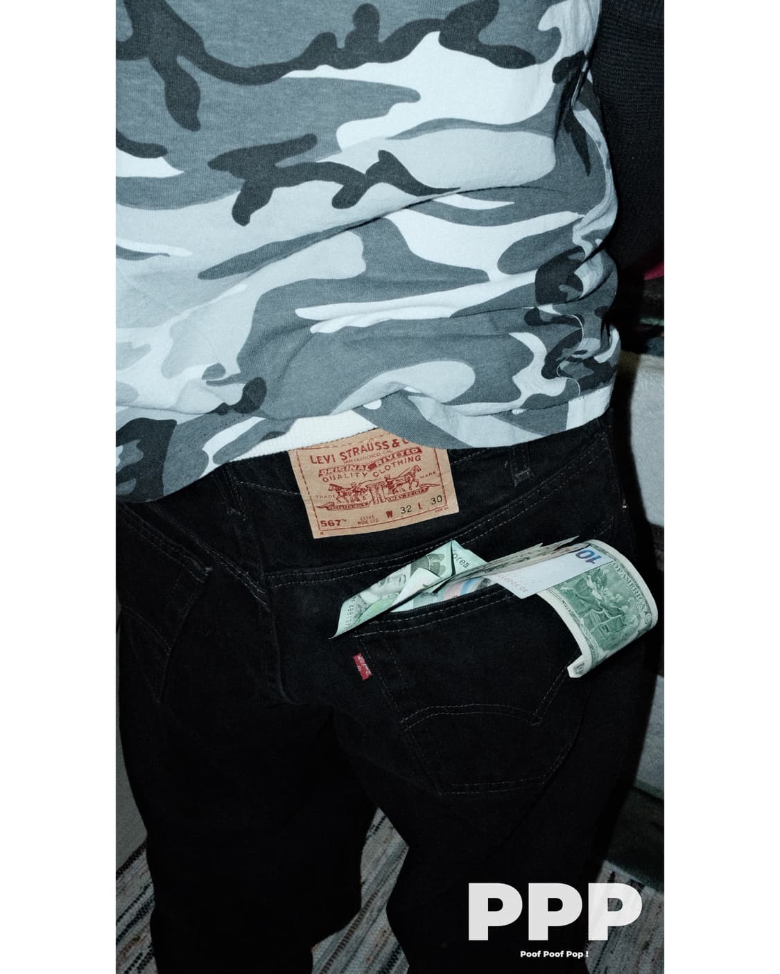 90’s 미제 리바이스 567 루즈 핏 엑스트라 와이드 레그 32x30 상품이미지4