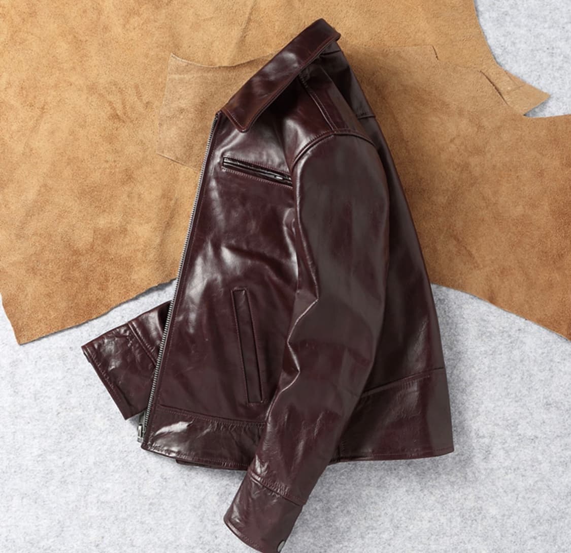 coptsian / 왁스 코팅 버건디 와인 가죽 자켓 / 2xl 110 상품이미지2