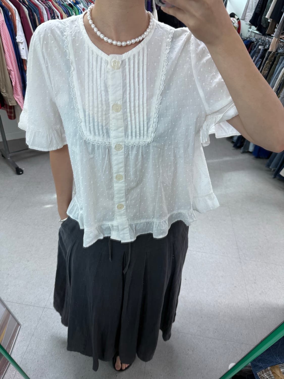Japan dot blouse 도트 블라우스 면 상품이미지7