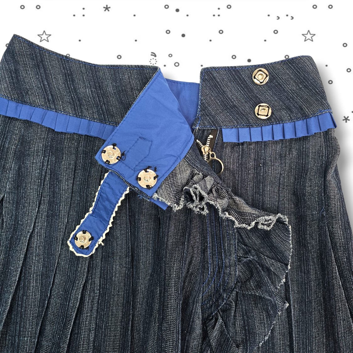 S VTG 빈티지 데님 플리츠 스커트 상품이미지2