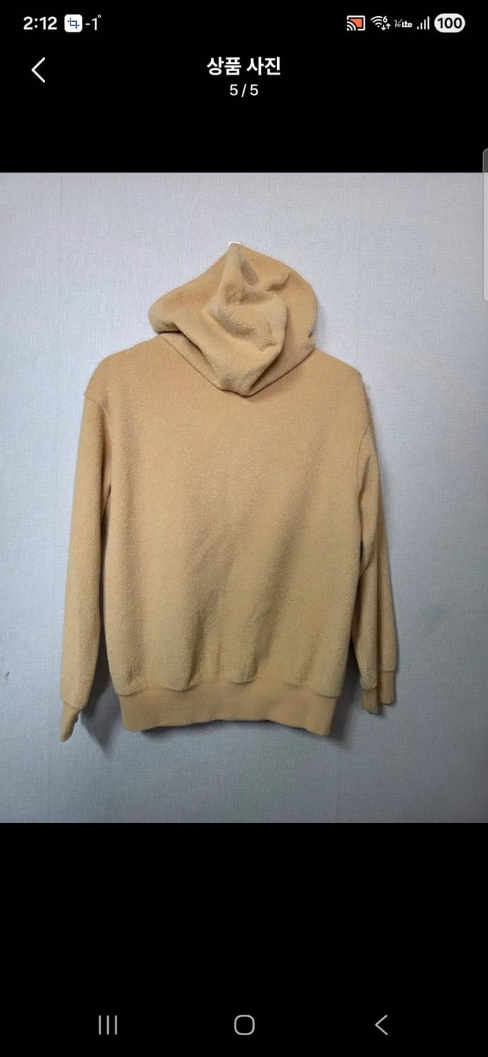 나이키 체크 패치 기모 후드티 옐로우 사이즈 80 완전오버핏 상품이미지3