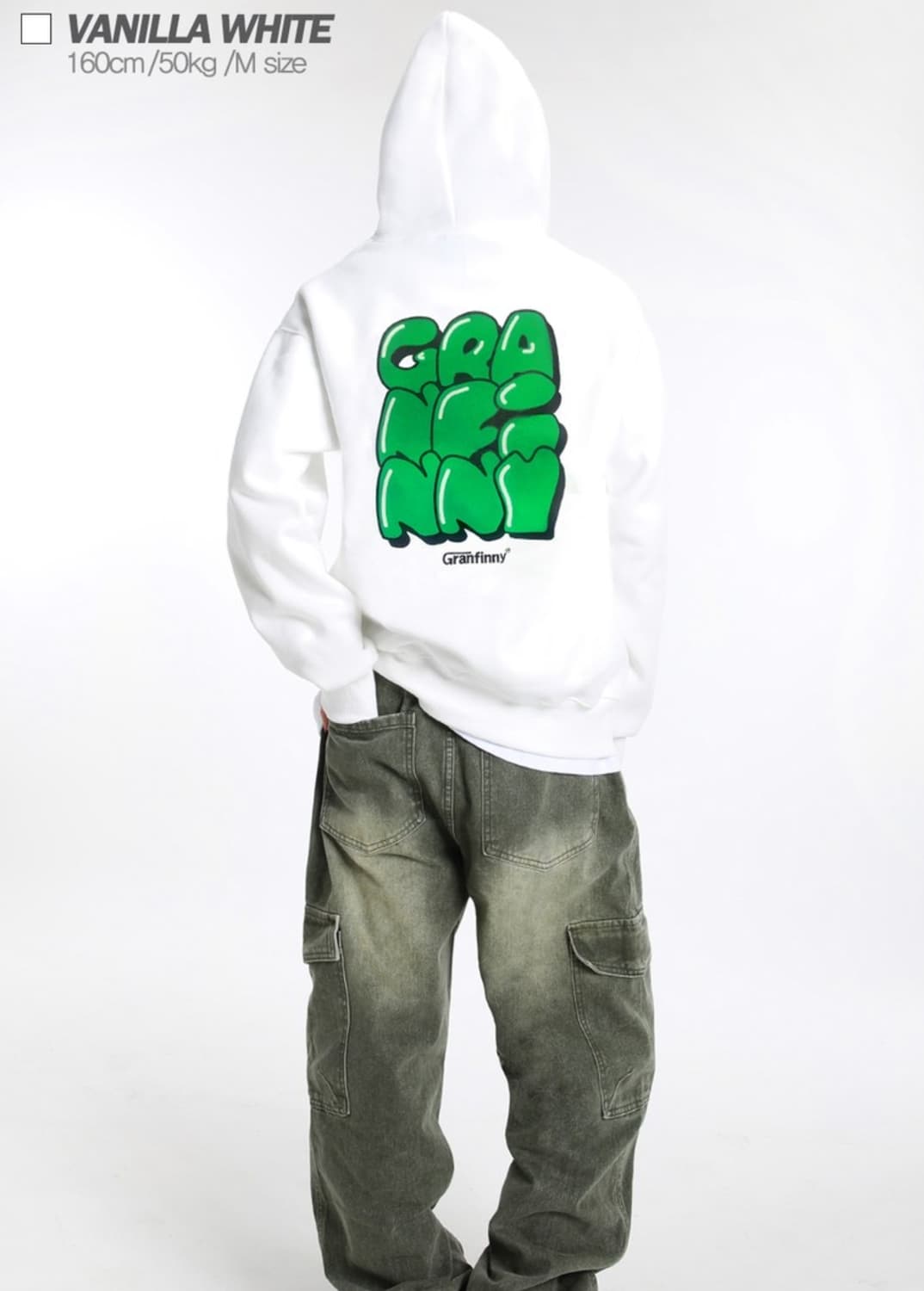 그랜피니 스퀘어 크루넥 기모 후드티 (M) 상품이미지5