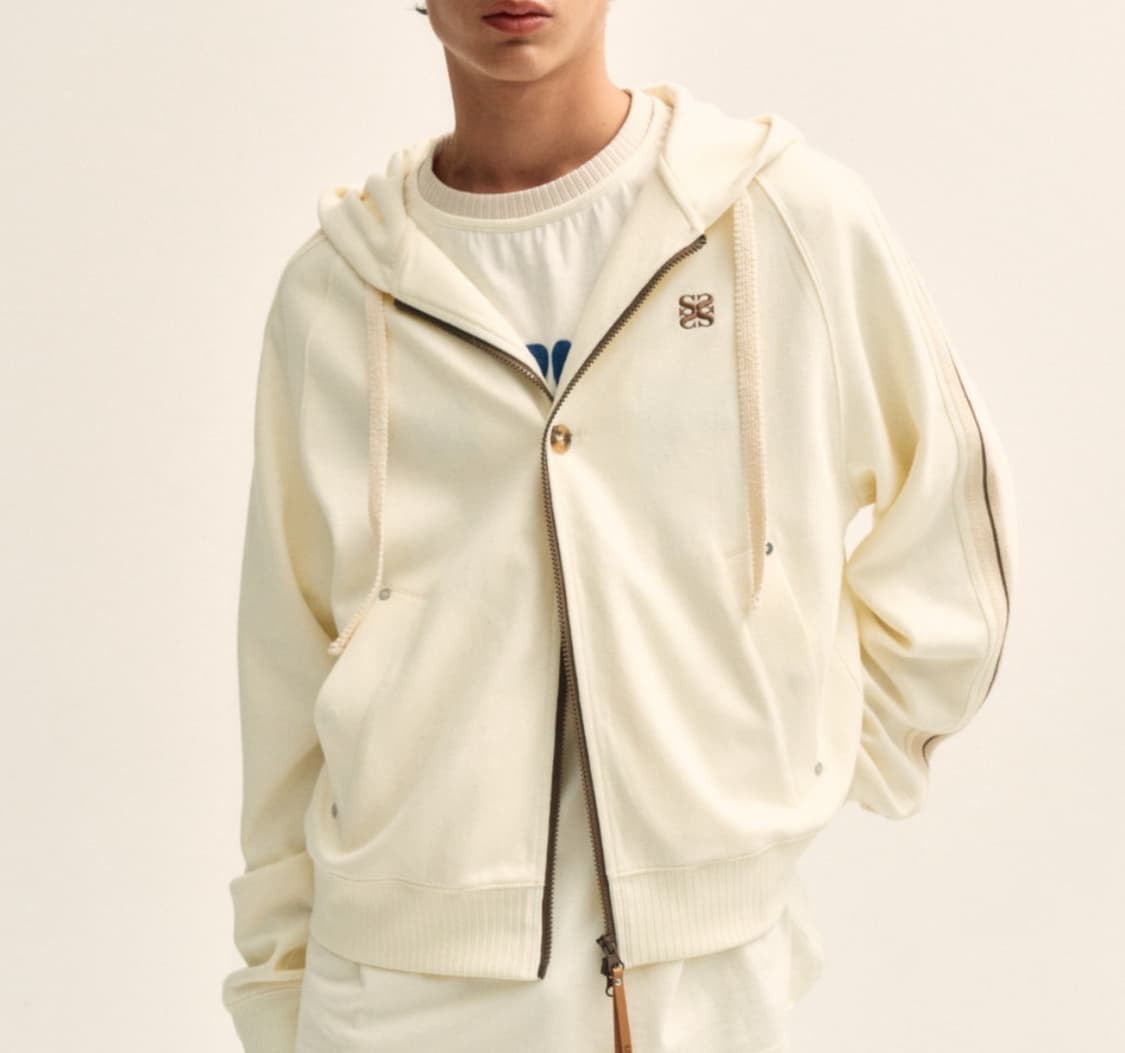 SATUR 로턴 루즈핏 크림 후드집업 상품이미지2