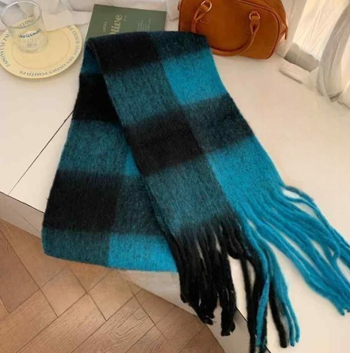 블루 체크 머플러 / 목도리 (새상품) 상품이미지1