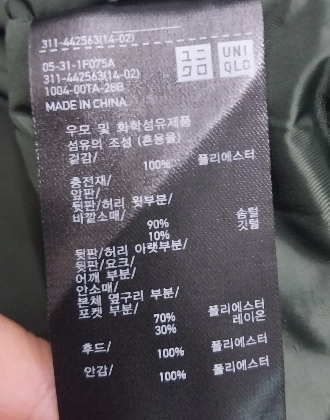 유니클로 X 화이트 마운티니어링 하이브리드 파카 L 상품이미지6