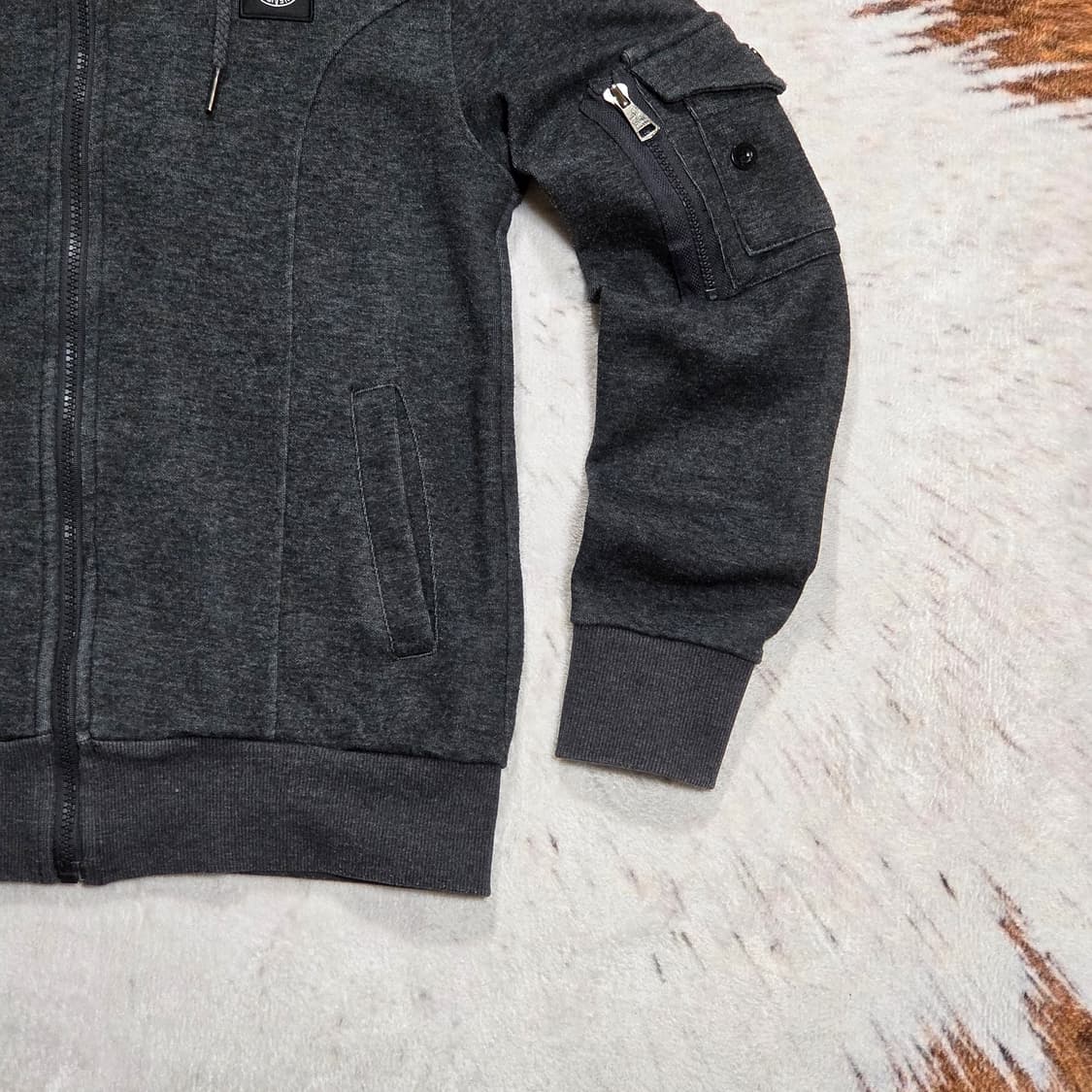 스톤아일랜드 그레이 차콜 후드집업 상품이미지3