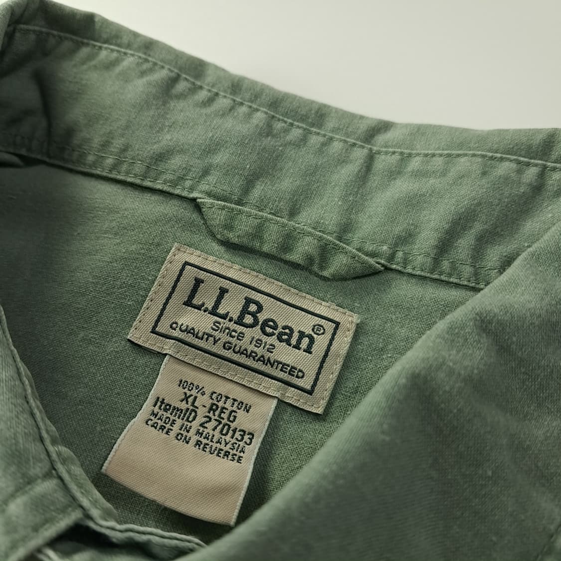 CK501 XL 엘엘빈 90s 워시드 세이지그린 워크 셔츠 남방 상품이미지3