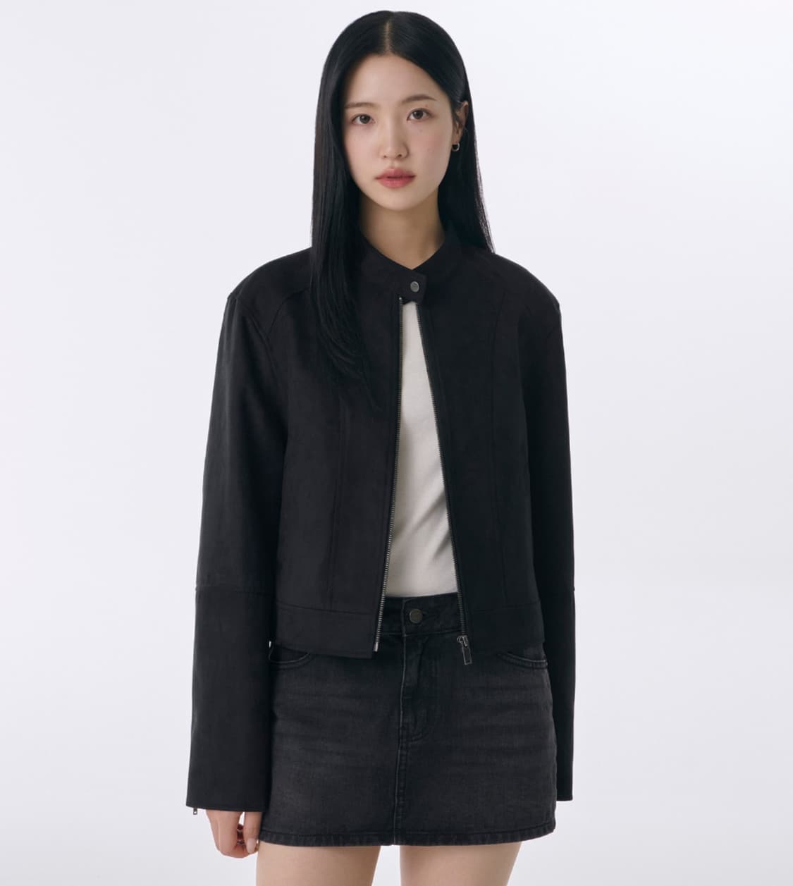 신세틱 스웨이드 레이서 재킷 블랙-M 상품이미지2