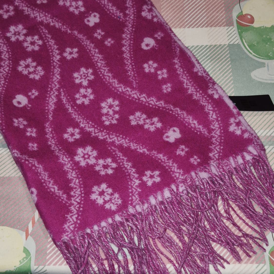 08s 안나수이 핑크 꽃잎 울 블랭킷&머플러 상품이미지9