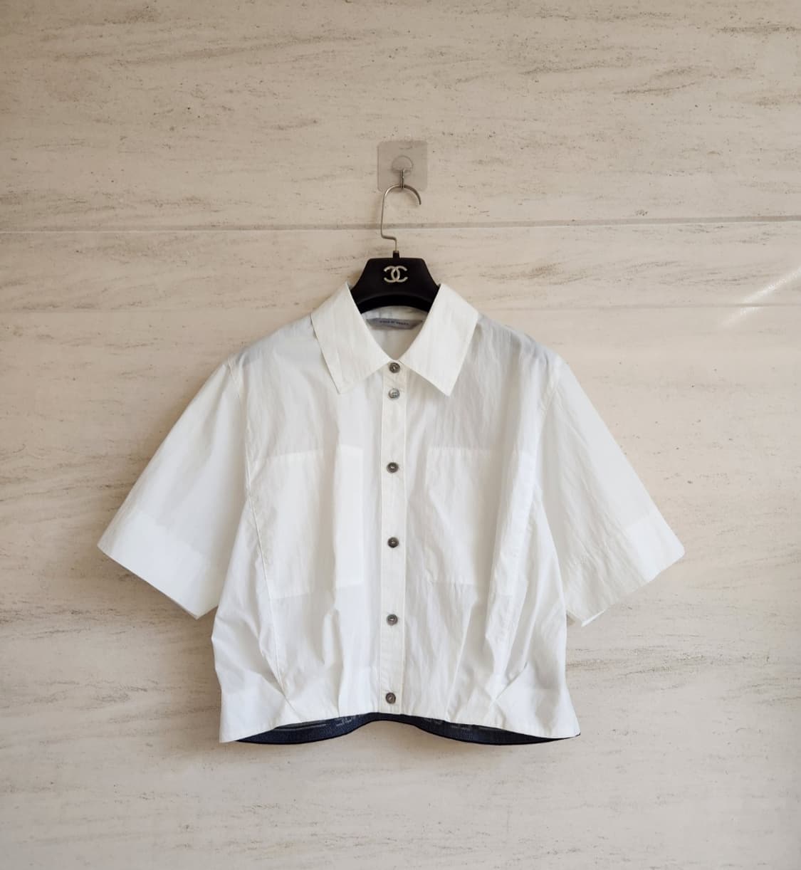 보브 자카드밴딩 햄 블라우스 66사이즈 상품이미지3