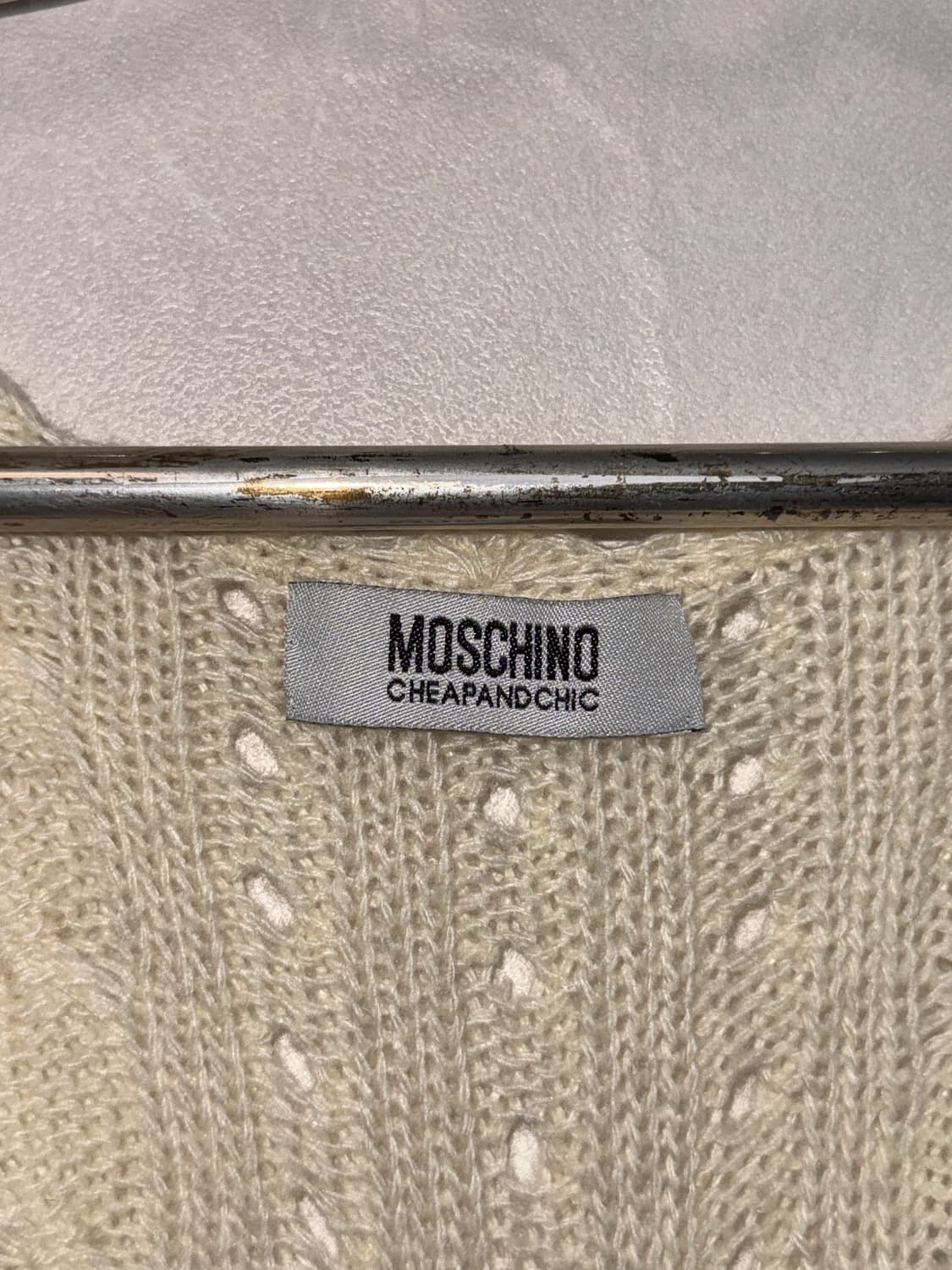 MOSCHINO ivory ribbon twist wool 가디건 상품이미지7