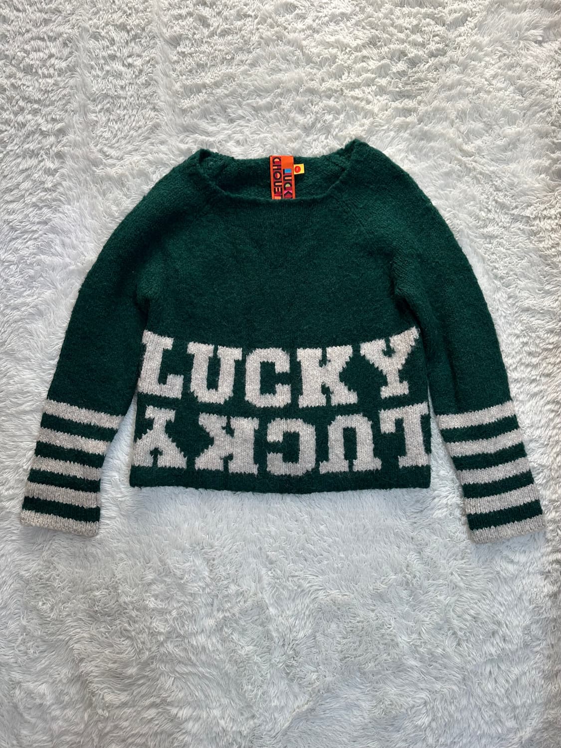 럭키슈에뜨 그린 LUCKY 니트 FREE 상품이미지1