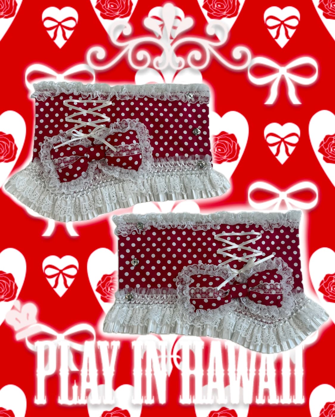 레드 도트 리본 레그워머 ♡Red dot ribbon leg warmer 상품이미지3