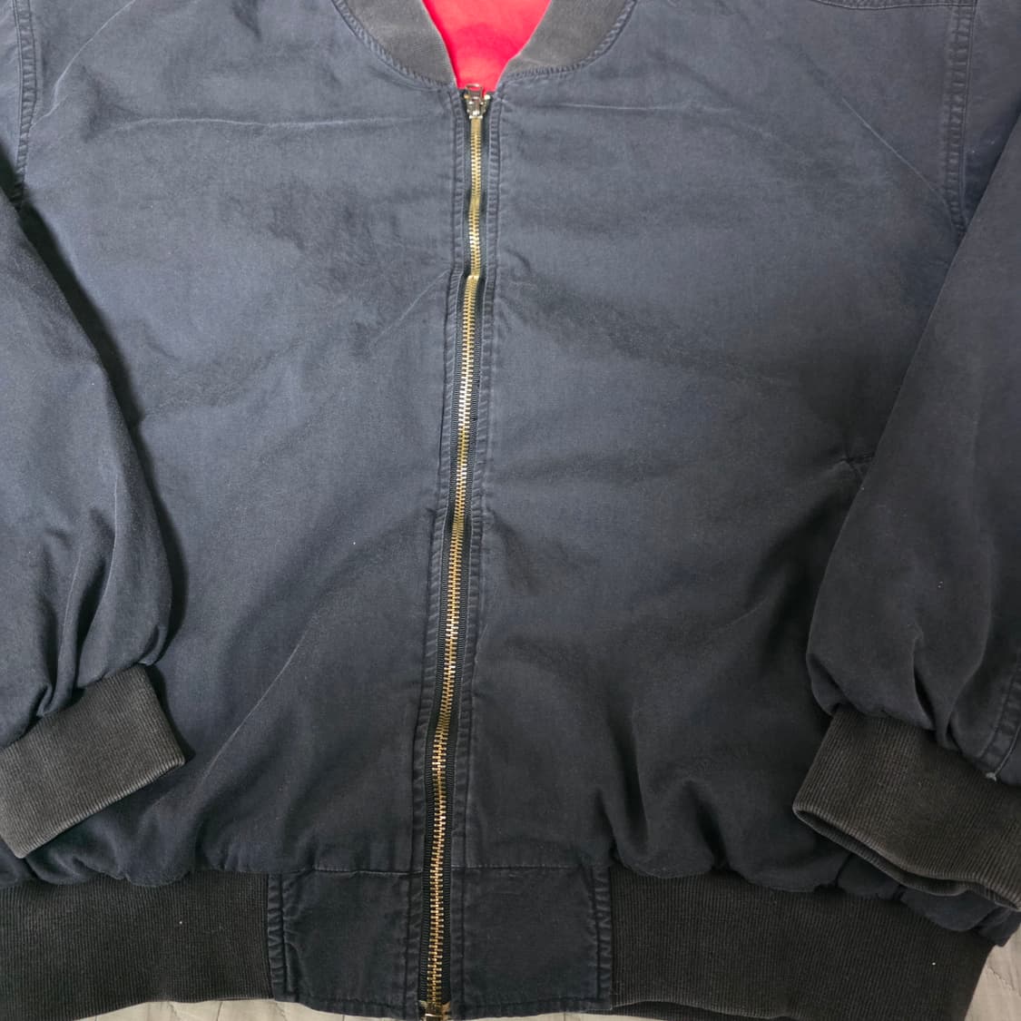 [L] 90s 빈티지 말보로 리버시블 봄버 자켓 블랙/레드 투톤 상품이미지5