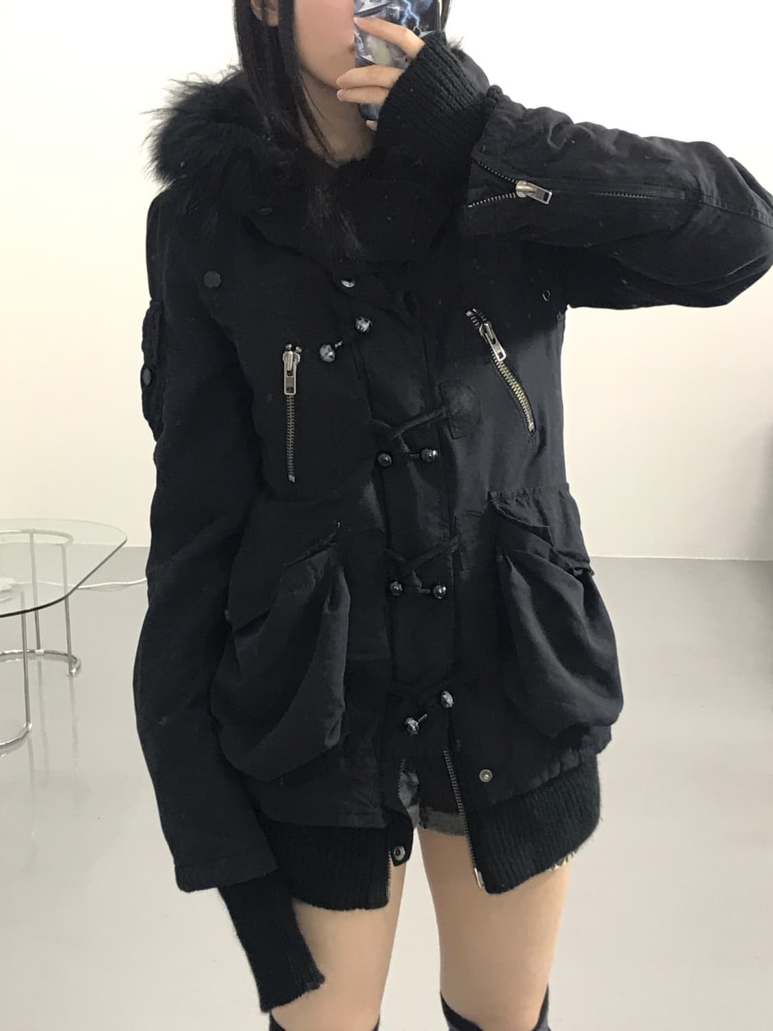 Sly buckle detail fur hood Jacket 상품이미지3