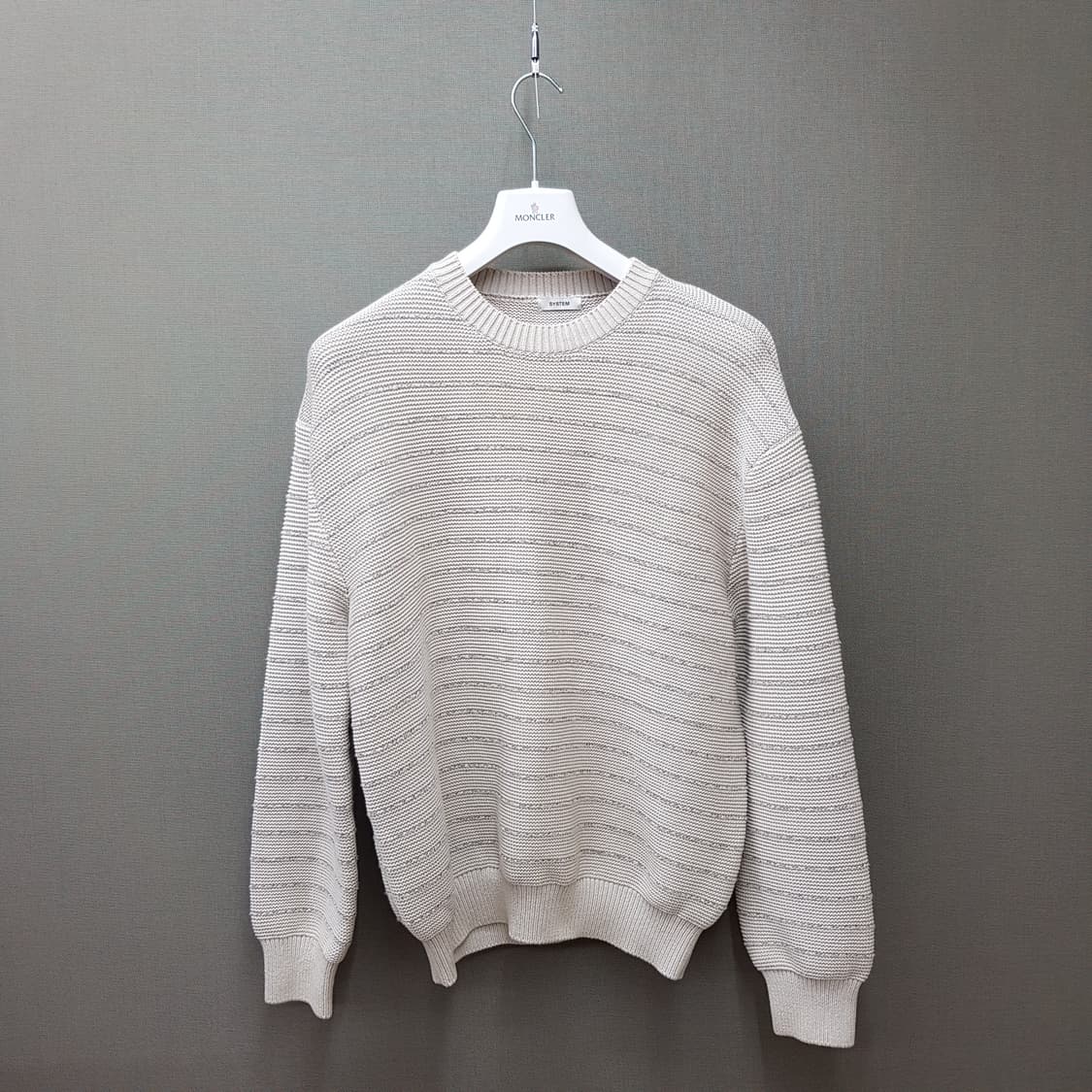 한섬 시스템옴므 2021 니트 텍스처 라운드 스웨터 100사이즈 상품이미지1