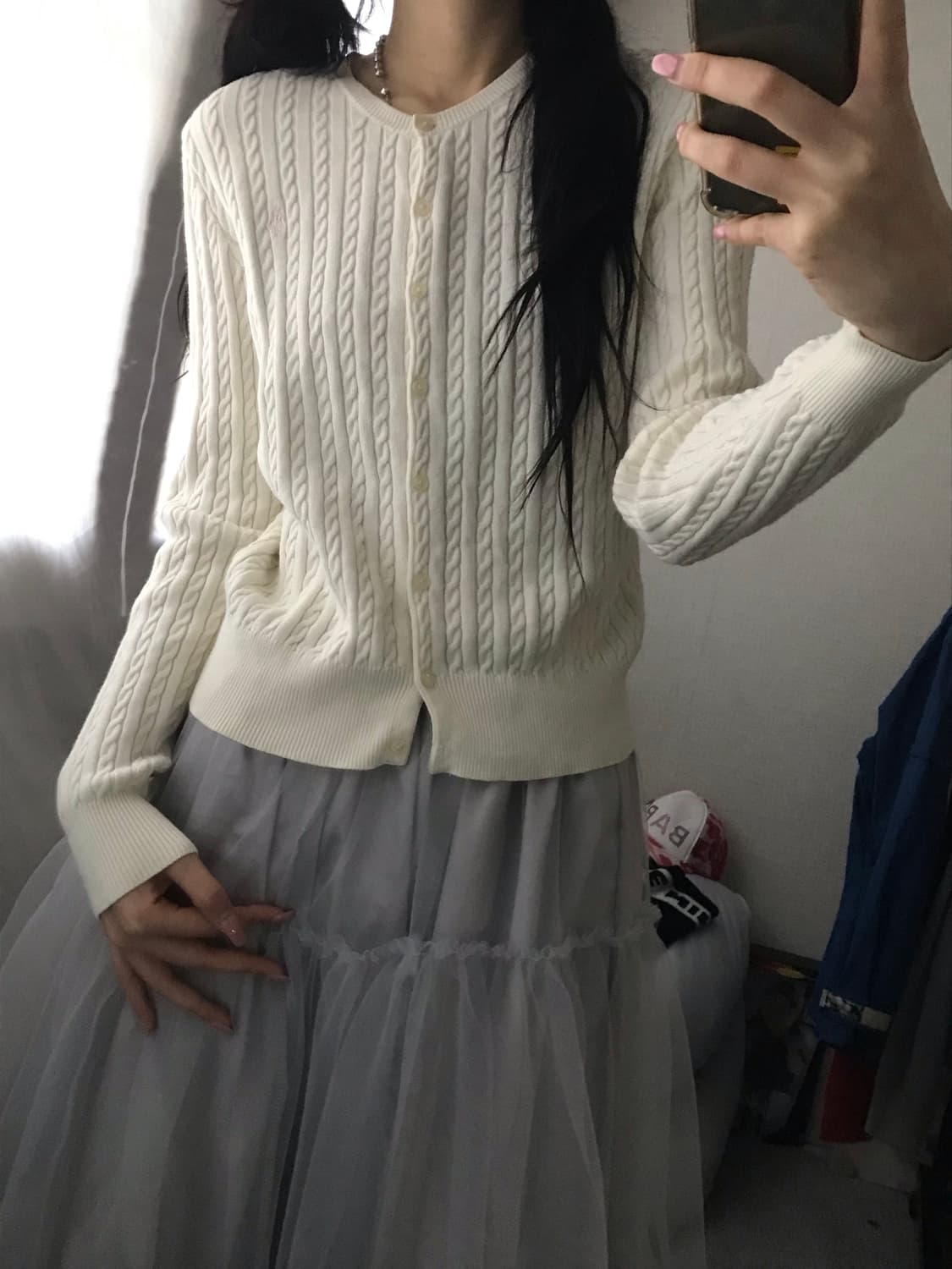 폴로 아이보리 케이블 가디건 상품이미지8