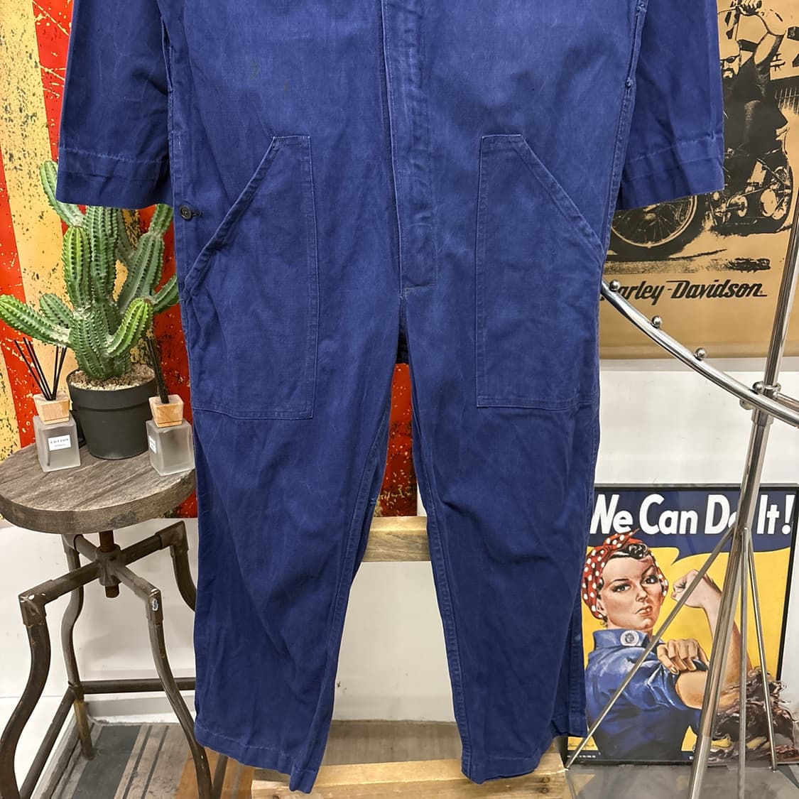 80~90s 프렌치 워크웨어 코튼트윌 커버올 점프수트 N983 상품이미지4