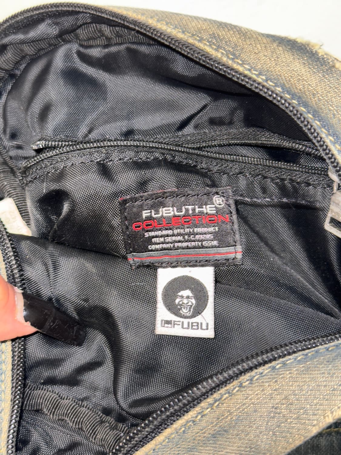 FUBU denim leather patch cross bag 상품이미지8