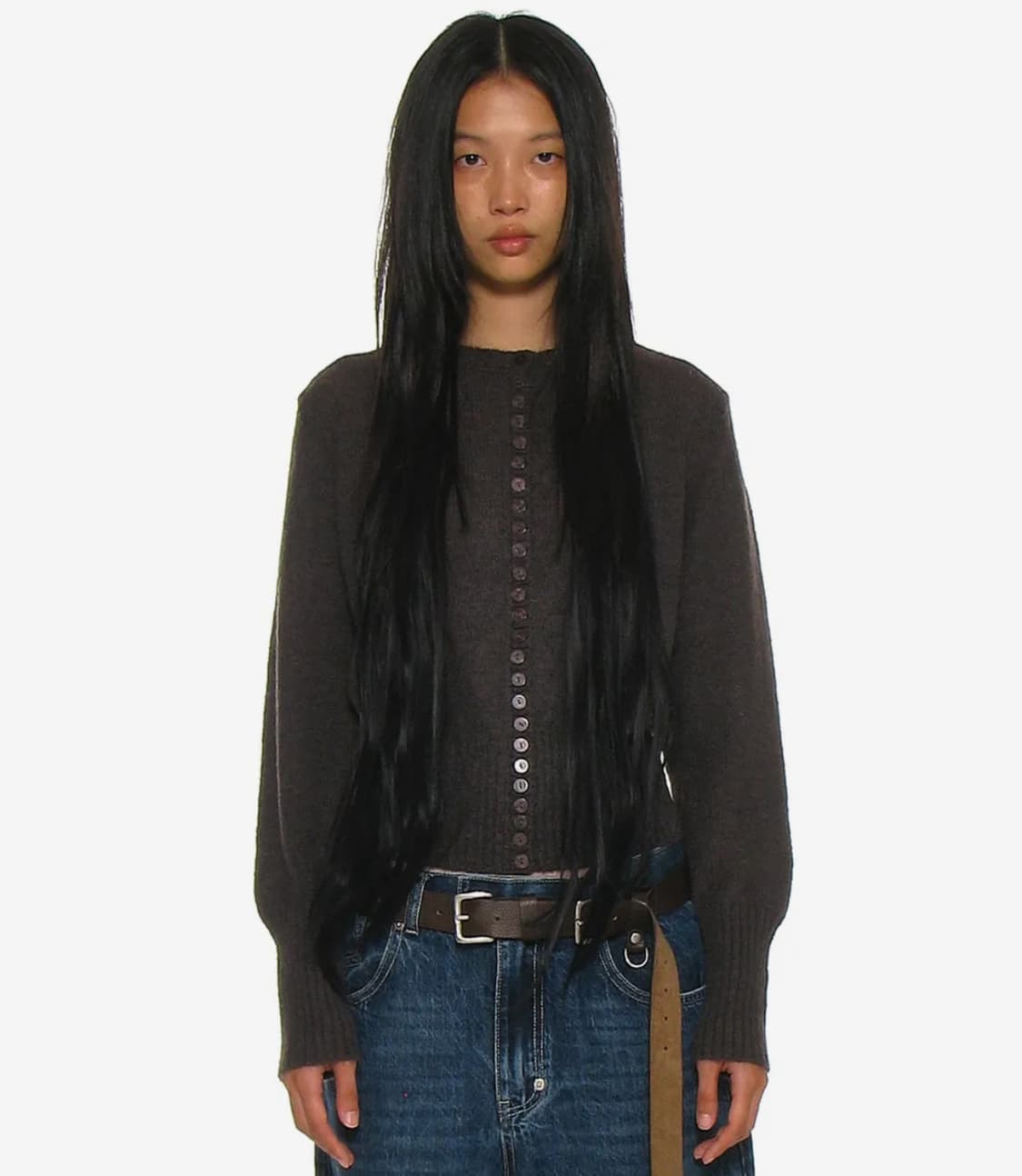 파르티멘토 와이드 리브 버튼업 니트 가디건 상품이미지4