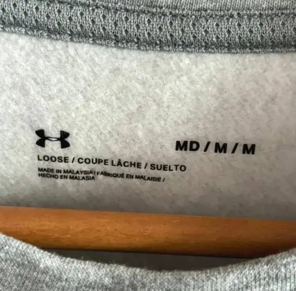 언더아머 M 100 맨투맨 기모 FW 티셔츠 그레이 포켓 상품이미지4