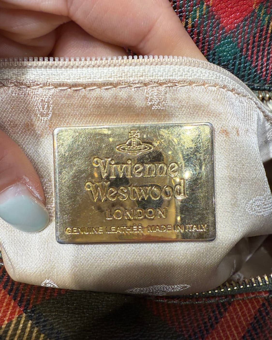 비비안웨스트우드 레드 더비 타탄 토트백  상품이미지8