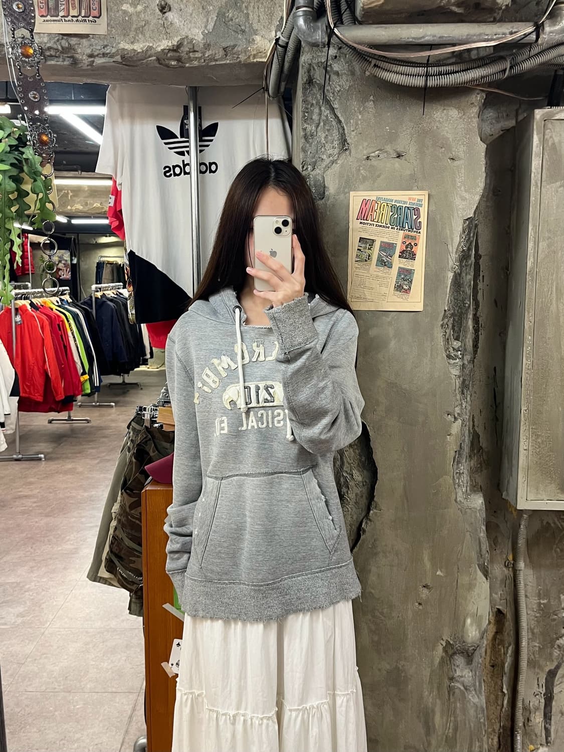 아베크롬비 후드티 그레이 M #csz1539 상품이미지2