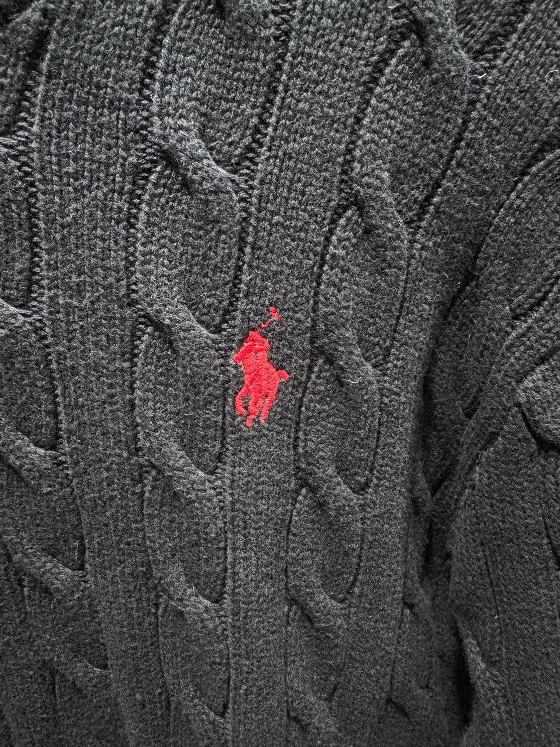 M 폴로랄프로렌 레드포니 블랙 케이블 니트 상품이미지4
