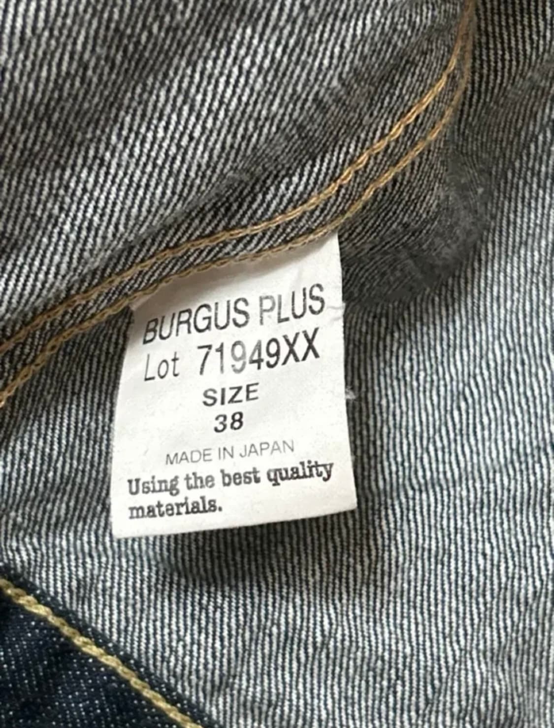 버거스플러스 71949 2세대 셀비지 데님 자켓 38 상품이미지2