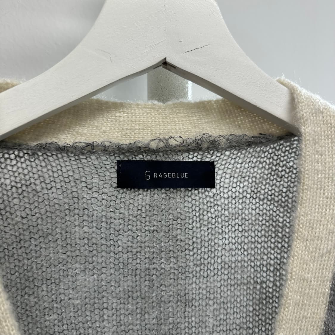 레이지블루 모헤어 완장 가디건 상품이미지6