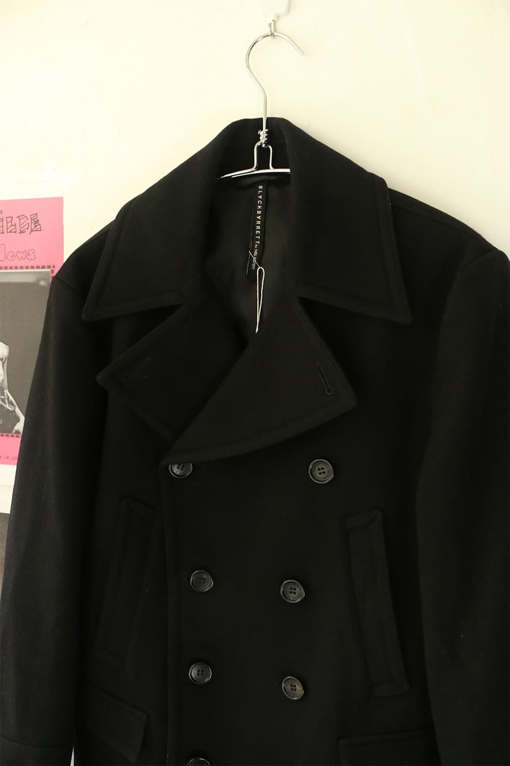 블랙 바렛 블랙 울 피코트  상품이미지5