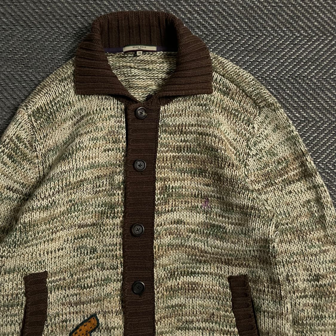 빈폴 진 올드스쿨 빅로고 엘보 패치 니트 집업y 4675 상품이미지8