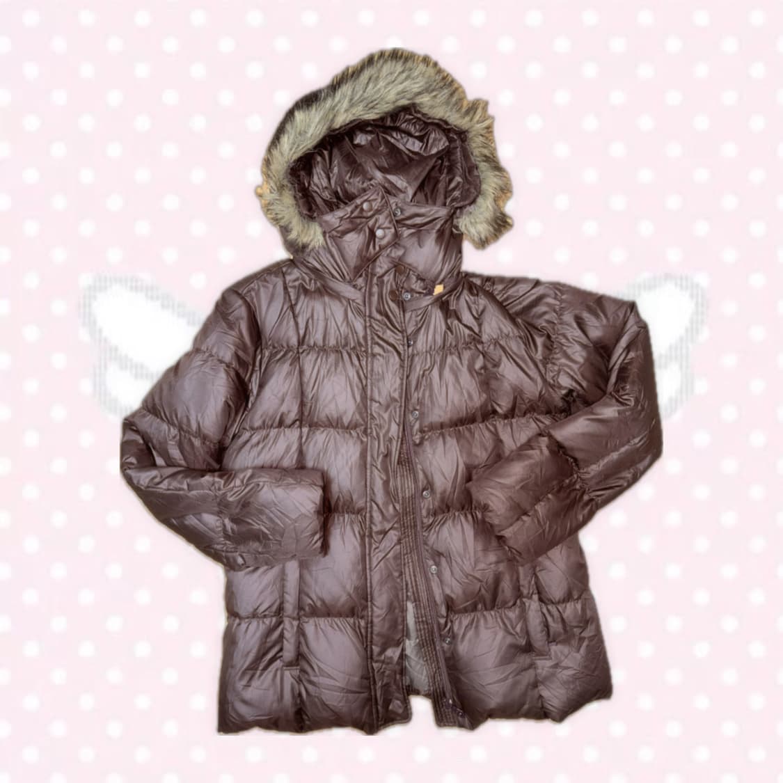 초코맛 모리걸 데일리 브라운 야상 퍼 후드 패딩 아우터 상품이미지3