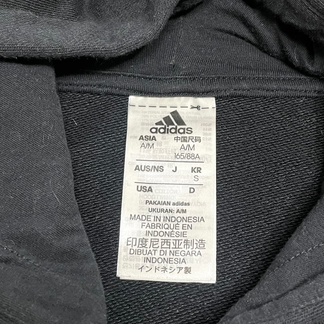 아디다스 삼각로고 블랙 크롭 후드티셔츠 여성S 상품이미지3