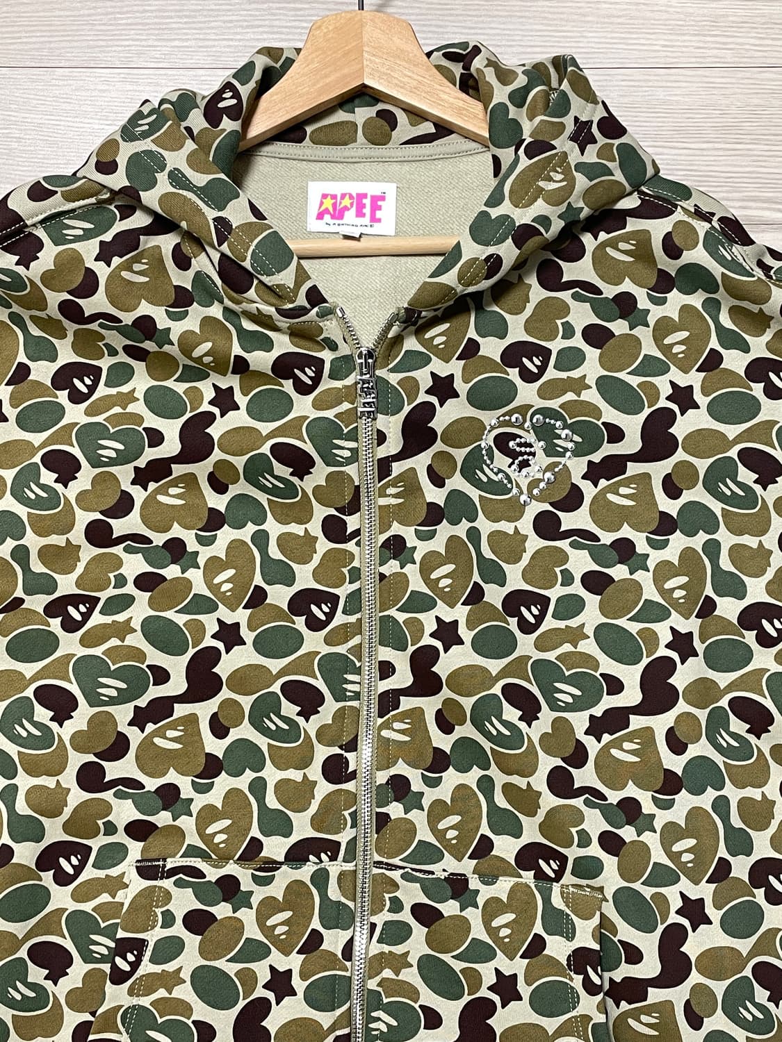 APEE 패턴 오버사이즈드 후드집업 상품이미지3