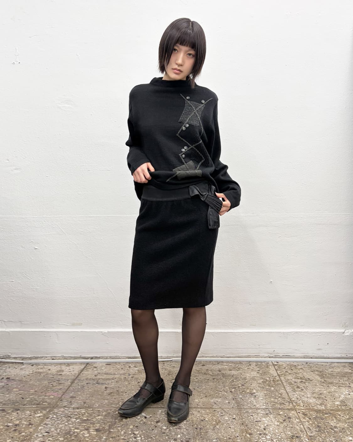 빈티지 버튼 디테일 아가일 스웨터 상품이미지6