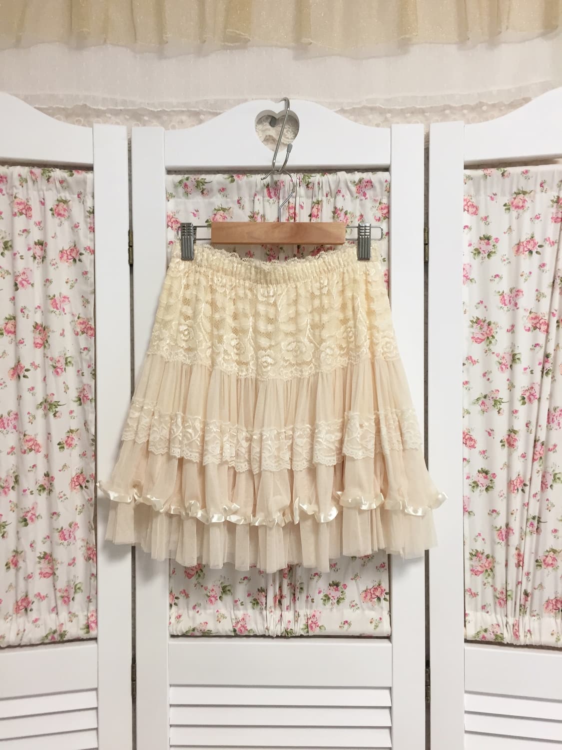 빈티지 살구 레이스 스커트 상품이미지1