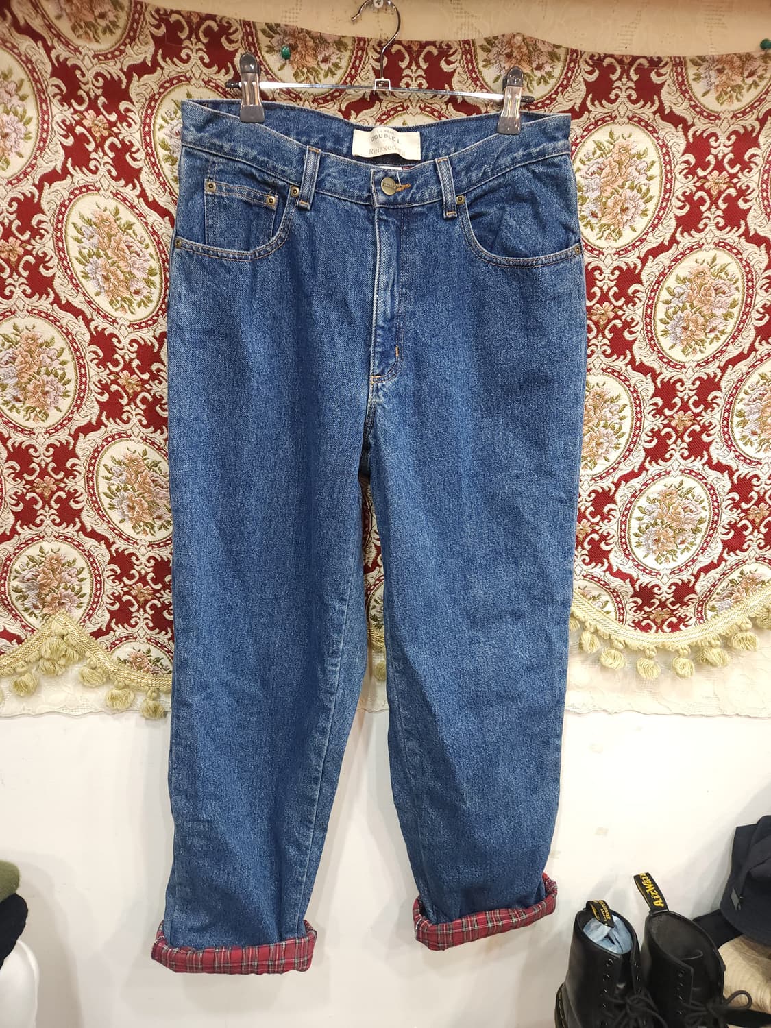 엘엘빈 릴렉스핏 플란넬체크 안감 데님팬츠

 상품이미지1