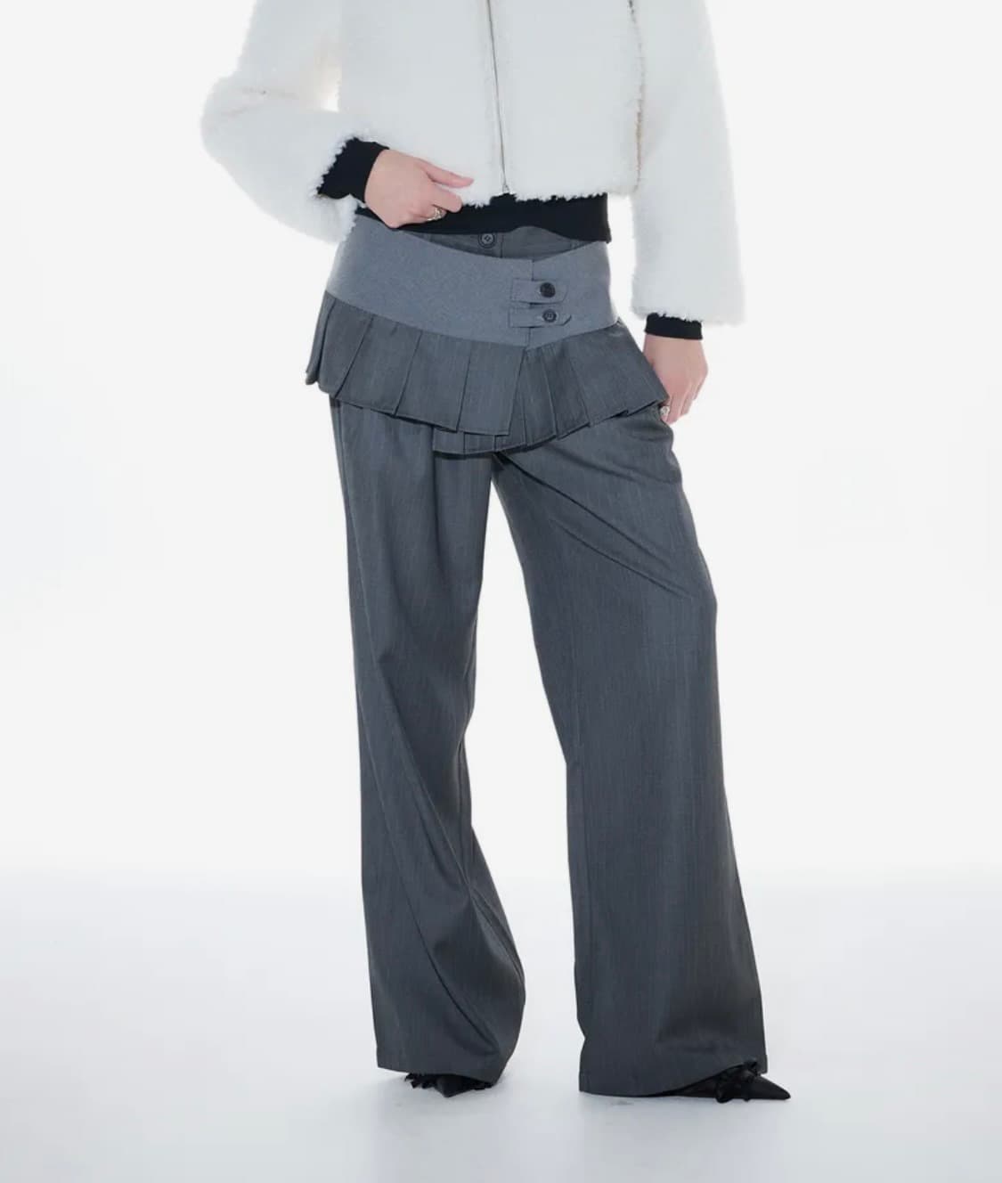 L14 PLEATS WRAP SET(GRAY) 상품이미지3