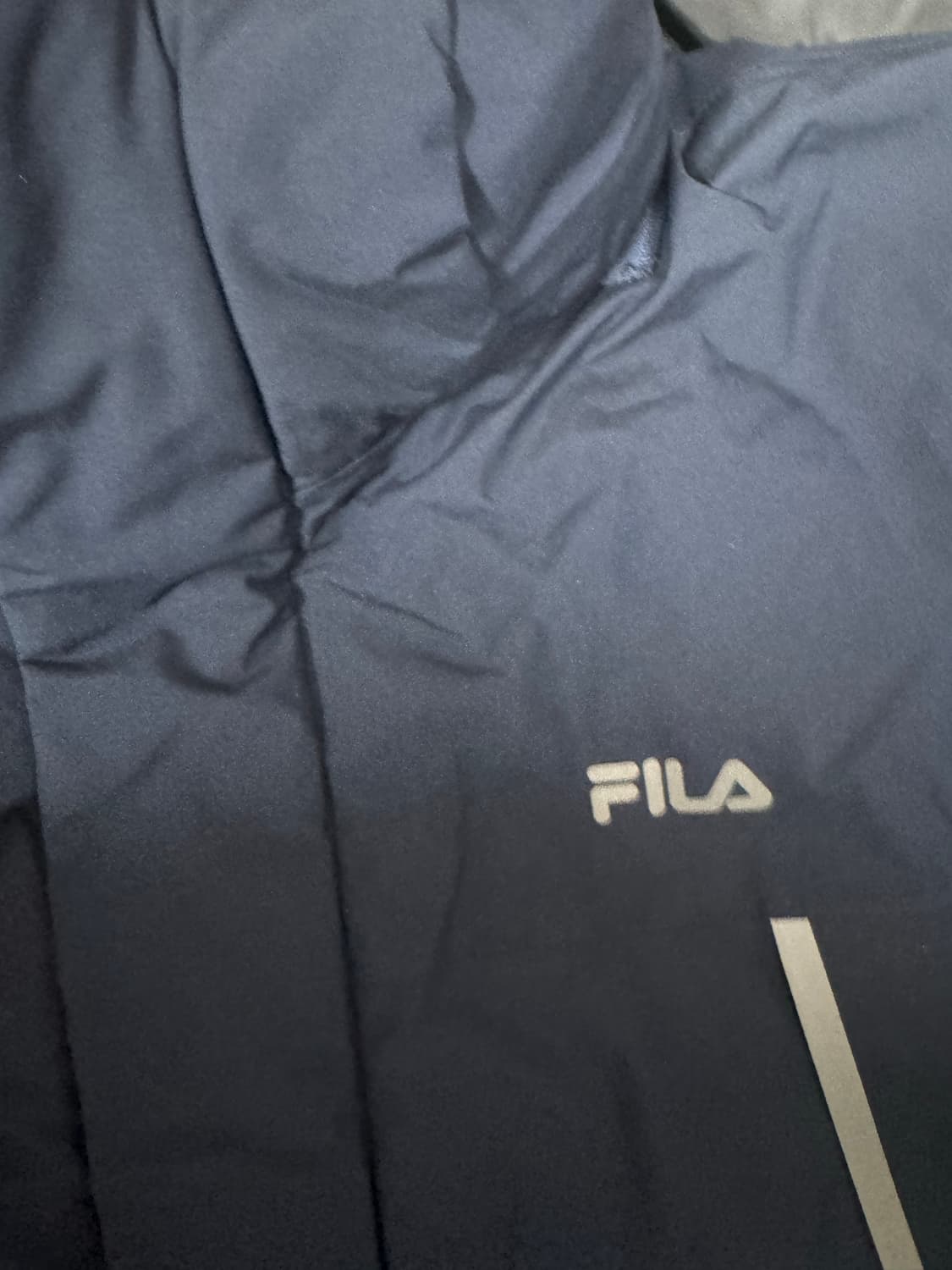 (105)휠라 헤비 벤치 롱다운 패딩 점퍼 네이비 상품이미지3