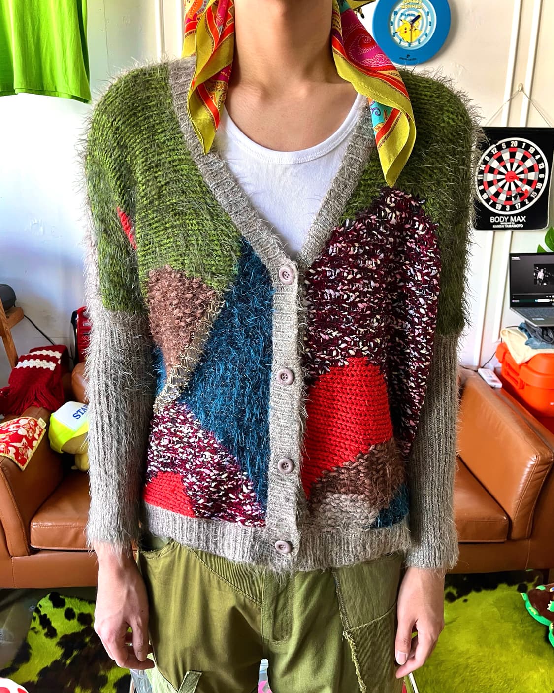 PLASTIC ISLAND Mix Texture Fur Cardigan 상품이미지2