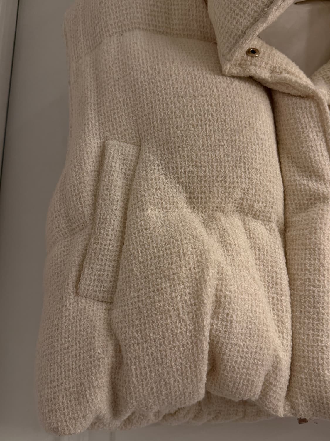 울 트위드 오리털 패딩 조끼 상품이미지3