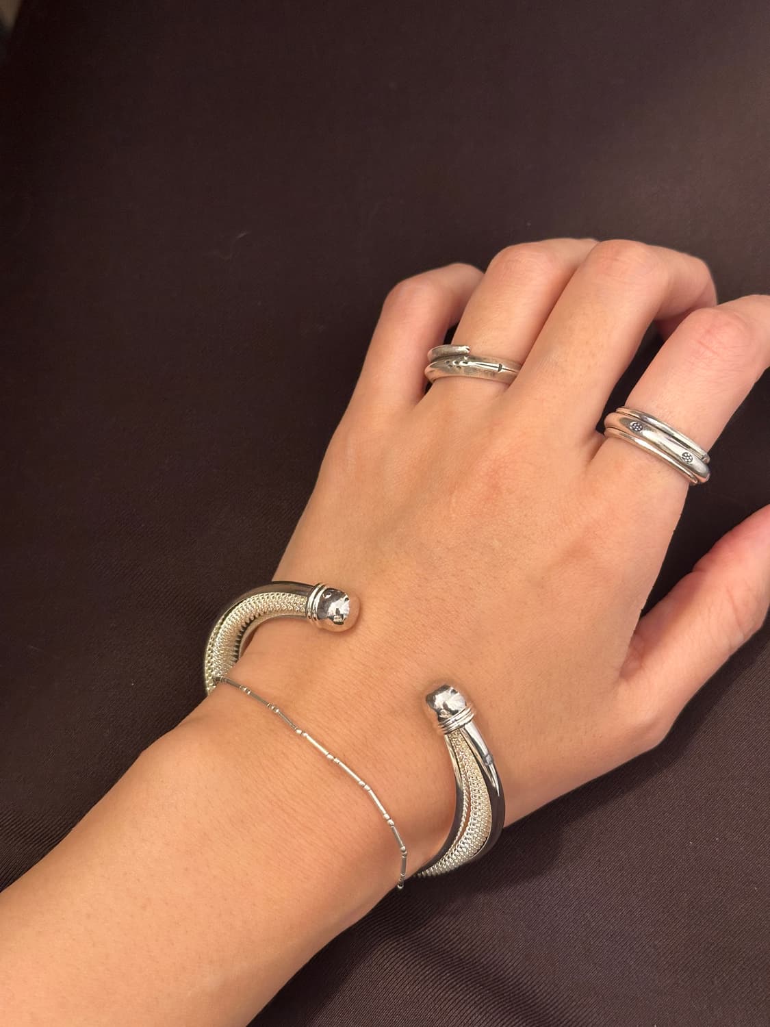 Quiet Motion Band Karen Silver Ring 상품이미지7