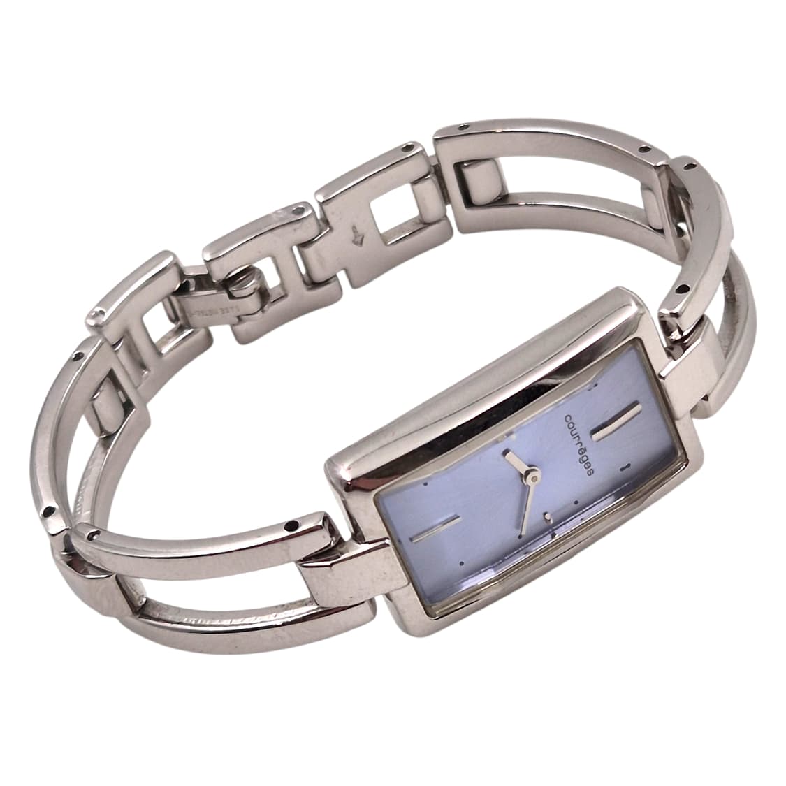 90s 꾸레쥬 스페이스 에이지 아쿠아 스퀘어 시계 상품이미지3