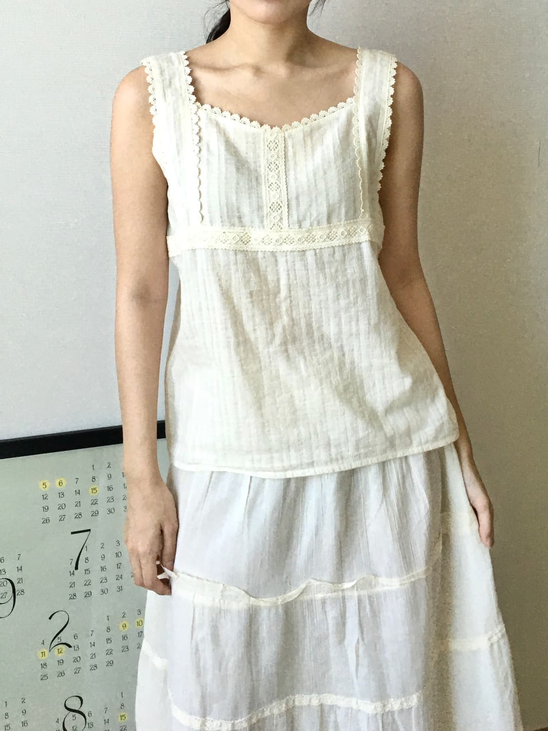 레이스 슬리브리스 아이보리 상품이미지2